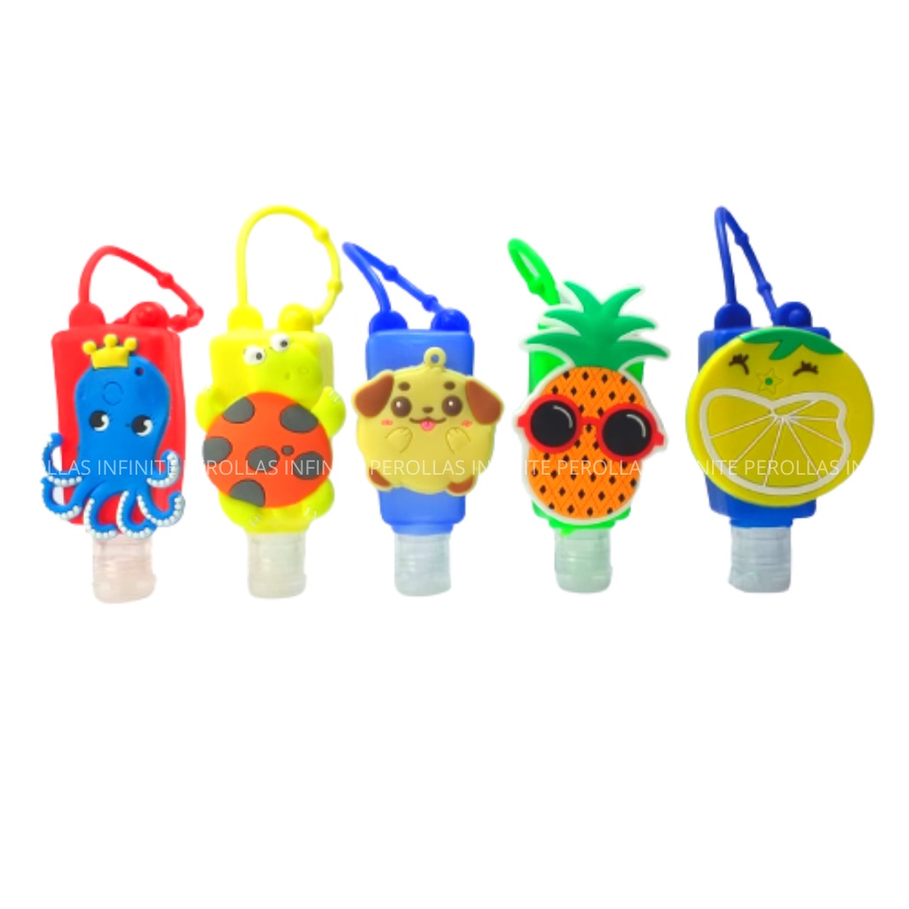 Porta Alcool Gel Frasco Portatil Chaveiro Bolsa Silicone