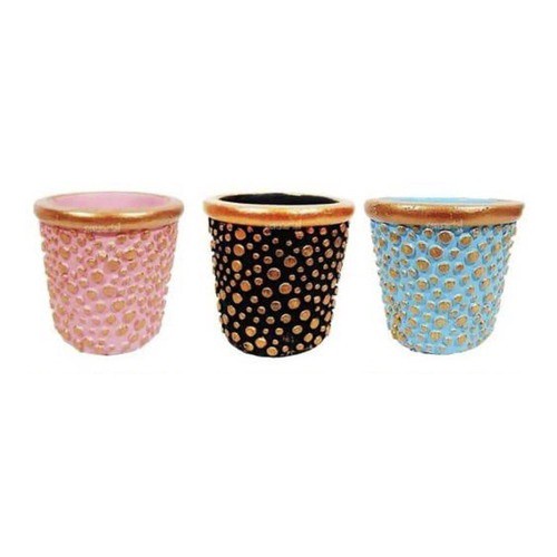 3 Cachepot Vaso Decorativo Planta Suculenta Cerâmica 7x7cm