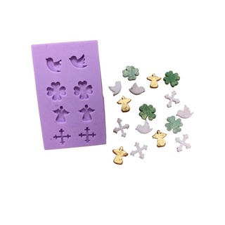 F1046 Molde De Silicone Confeitos Sprinkles Batismo Confeitaria Biscuit