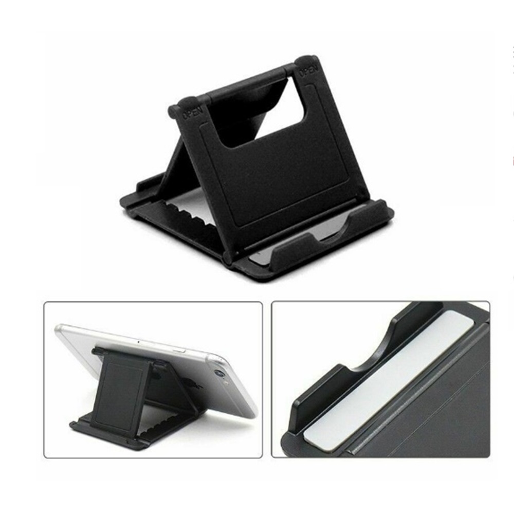 Suporte Articulavel Dobrável Ajustável Universal De Mesa Para Celular Tablet 6 Posiçoes Preto
