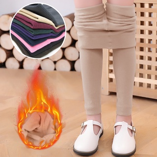 Calça Legging Grossa Infantil Com Forro De Lã Para Inverno 3-12 Anos
