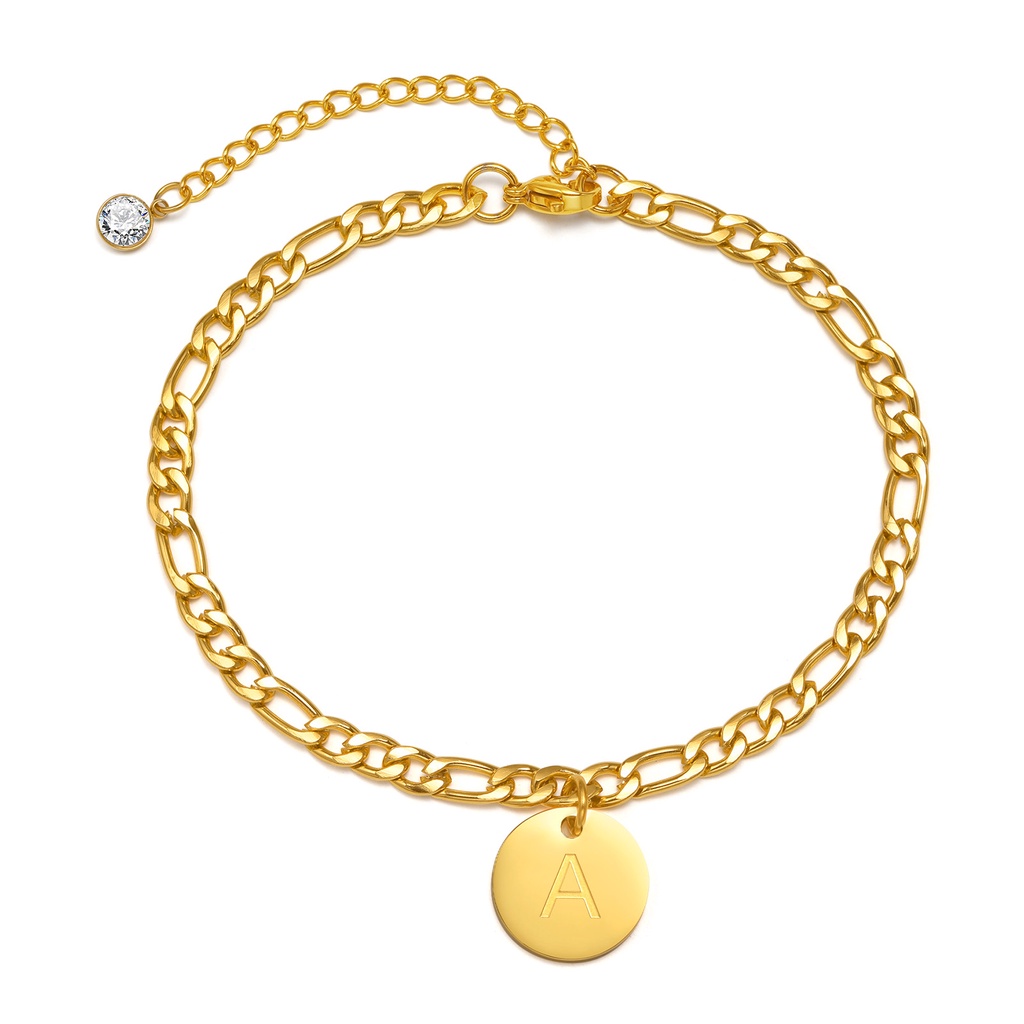Vnox Tornozeleira/Pulseira Iniciais Folheada A Ouro 14k/Bijuteria Inicial Para Mulheres/Meninas