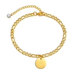 Vnox Tornozeleira/Pulseira Iniciais Folheada A Ouro 14k/Bijuteria Inicial Para Mulheres/Meninas