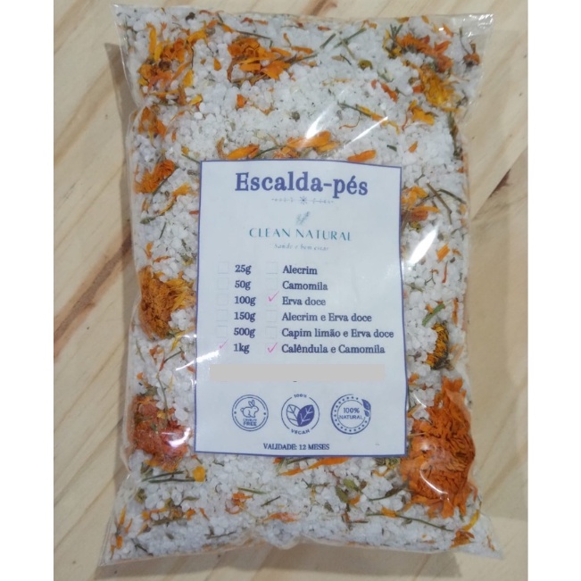 1kg Escalda-pés de Calêndula - SPA de pés - Desodorante para os pés - Relaxar - Fazer lembrancinhas/mimos