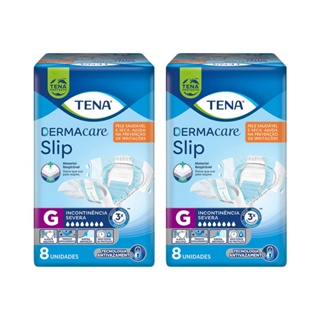 Kit 2 Fralda Geriátrica Tena Dermacare Slip Ultra G com 8 un cada em Oferta na Shopee