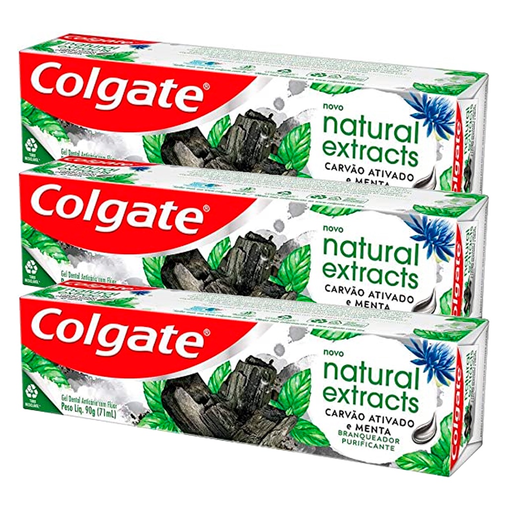 Kit 3 Creme Dental Colgate Naturals Purificante 90g | Shopee Brasil