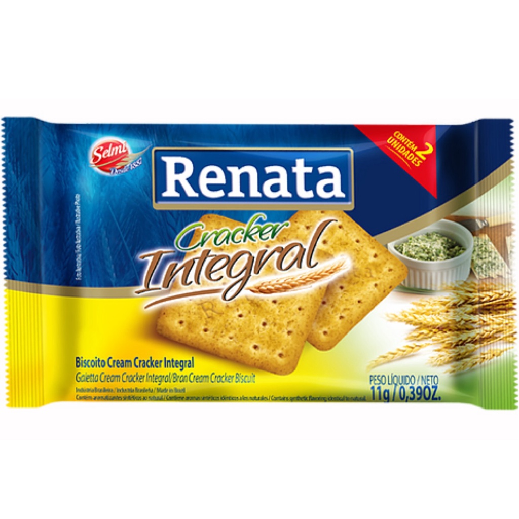 Biscoito Cream Cracker Integral Renata Caixa Com 180 Sachês Shopee Brasil