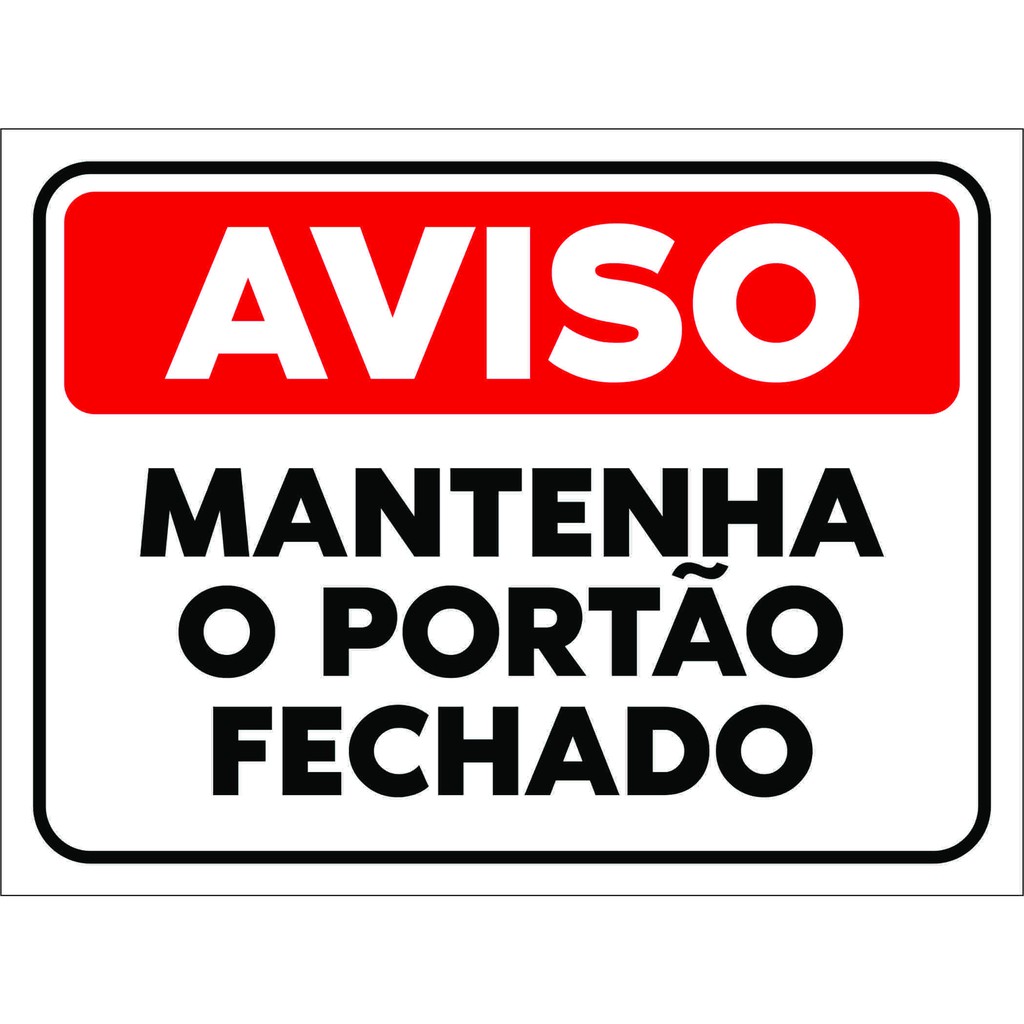 Placa Aviso Portão