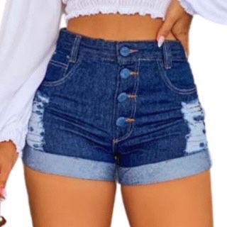 Short Jeans Feminino Barra Dobrada Moda Blogueira Short Jeans Cintura Alta Envio Imediato!