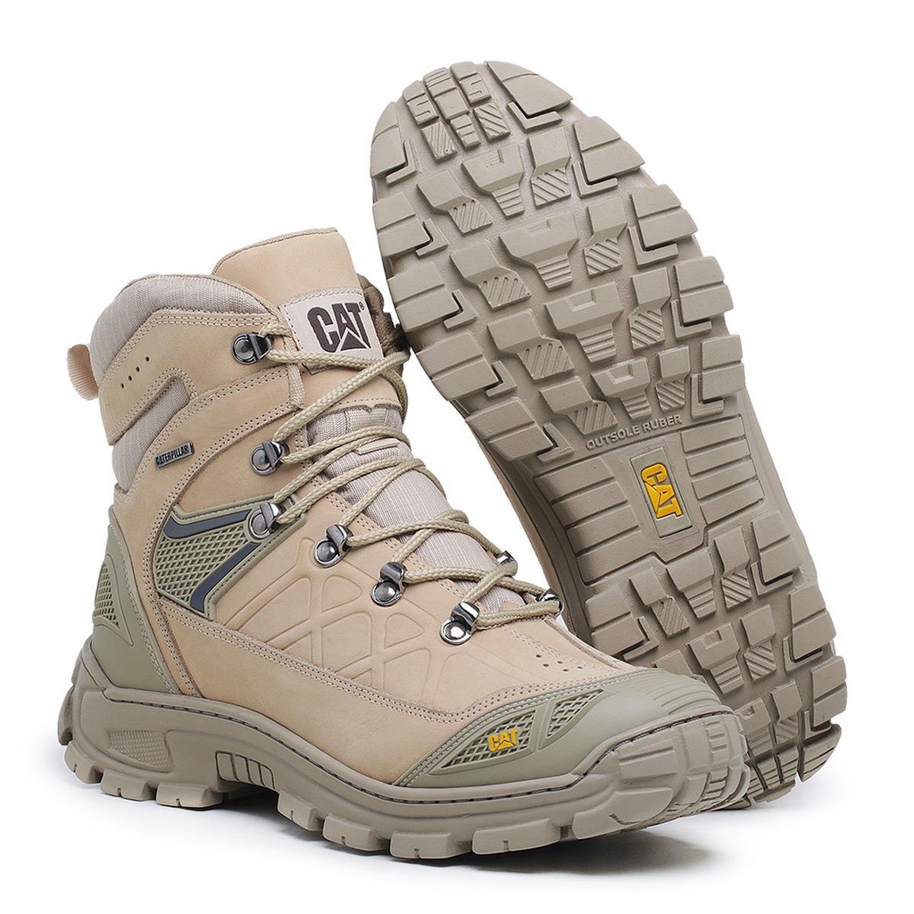 Bota Caterpillar De Couro Legitimo Nude Cano Alto Botina Coturno Caterpilar Shopee Brasil