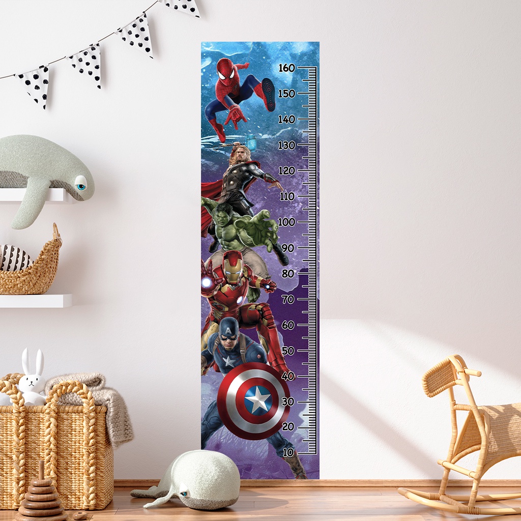 Régua de Crescimento Super- Heróis Marvel Ideal Para a Decoração do Quarto do Seu Filho