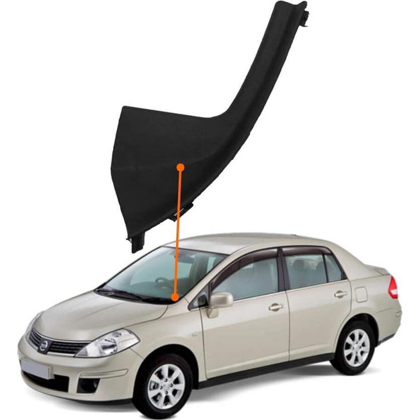 Acabamento da Churrasqueira Parabrisa Nissan Tiida 08/13 - Lado Esquerdo