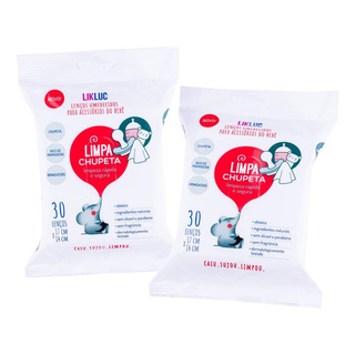 Kit Com 2 Lenços Umedecidos Limpa Chupeta ® Likluc Limpeza