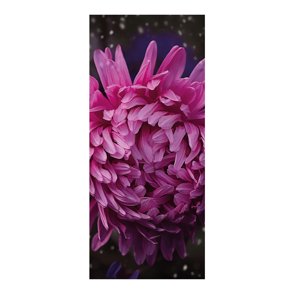 Adesivo Decorativo de Porta Flor Crisântemo Rosa