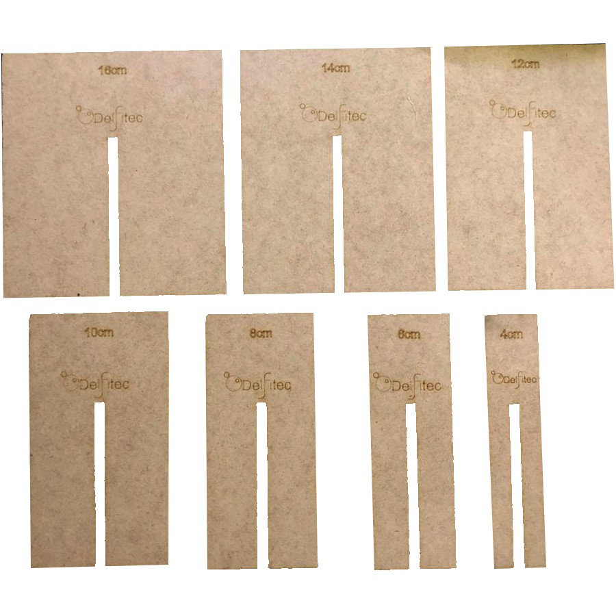 Gabarito para Laços em MDF - KIT com 7 Peças Tamanho PAR 4 ao 16cm