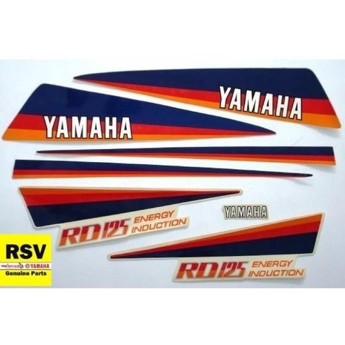 RD 125 RD125 Branca 1986 Kit Faixas Adesivos Yamaha Rd 125 Ano 86 Cor ...