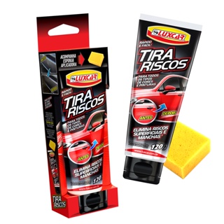 Tira Riscos Elimina Riscos Superficiais Luxcar 120g com esponja para aplicação em Oferta na Shopee