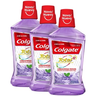 Kit Enxaguante Bucal Colgate Total 12 Anti Tartar 500ml com 3 unidades