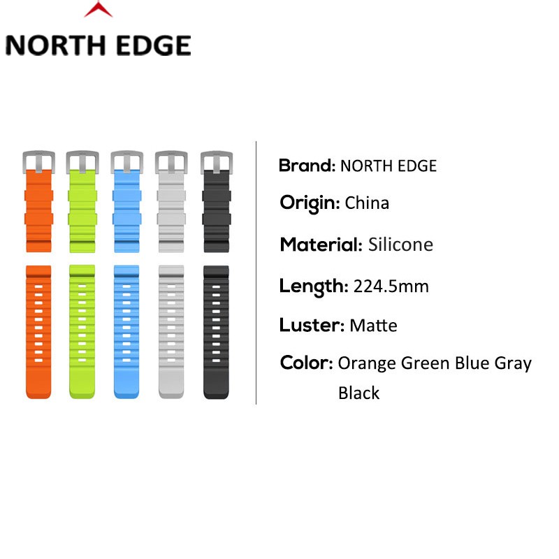 NORTH EDGE Cinta Colorida Esportiva De Silicone Apache3/Gavia2 24mm em Oferta na Shopee