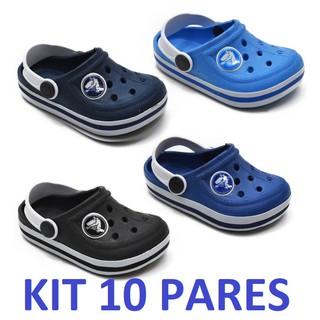 Kit 10 Pares Babuche Atacado Infantil Bebe Baby Feminino Masculino Modelo Crocs 2 4 012 Shopee Brasil