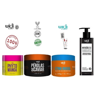 Cronograma Capilar Perolas de Caviar+Máscara Pthyto Manga+Máscara Reconstrutora Widi Care Etnik Brasil + Infusão 2.0 Acidificante