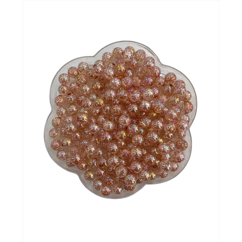 Perola c/ Furo Translucida - Nude - 8MM - 50g