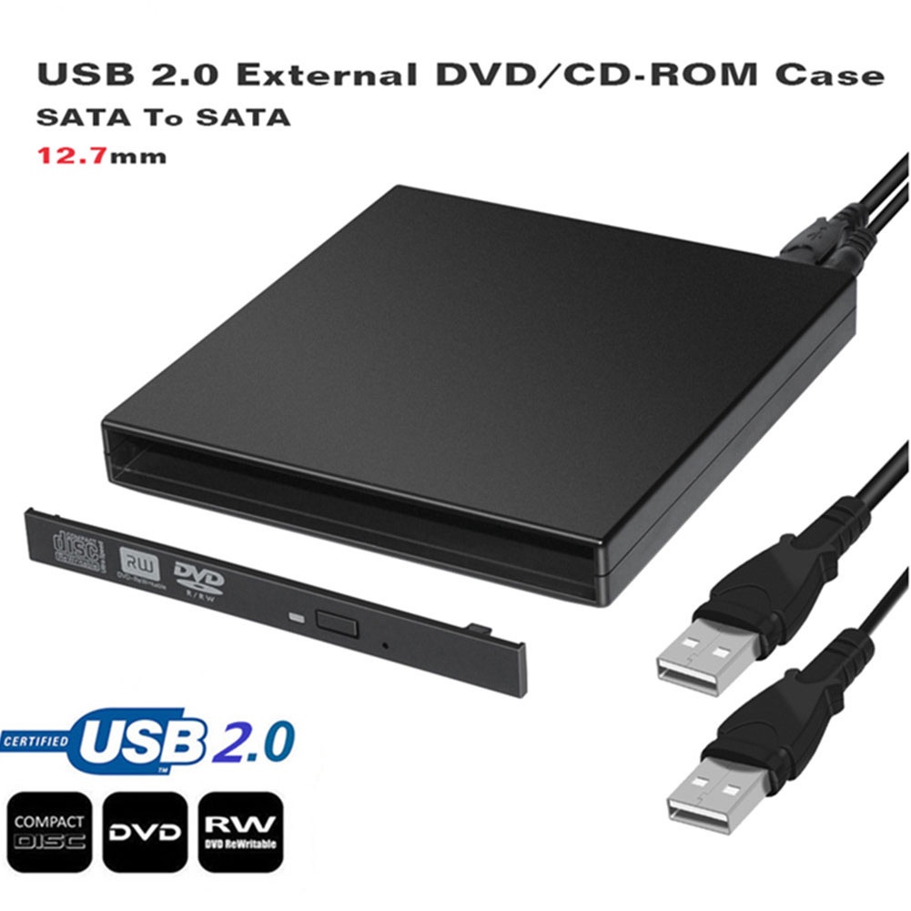Gaveta Case Usb Cd/dvd Sata 12.7mm Externo Drive Notebook Somente ...