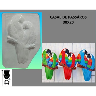 Molde/Forma para Artesanato de Gesso ou Cimento Modelo: Casal de Pássaros 38x20 em Oferta na Shopee