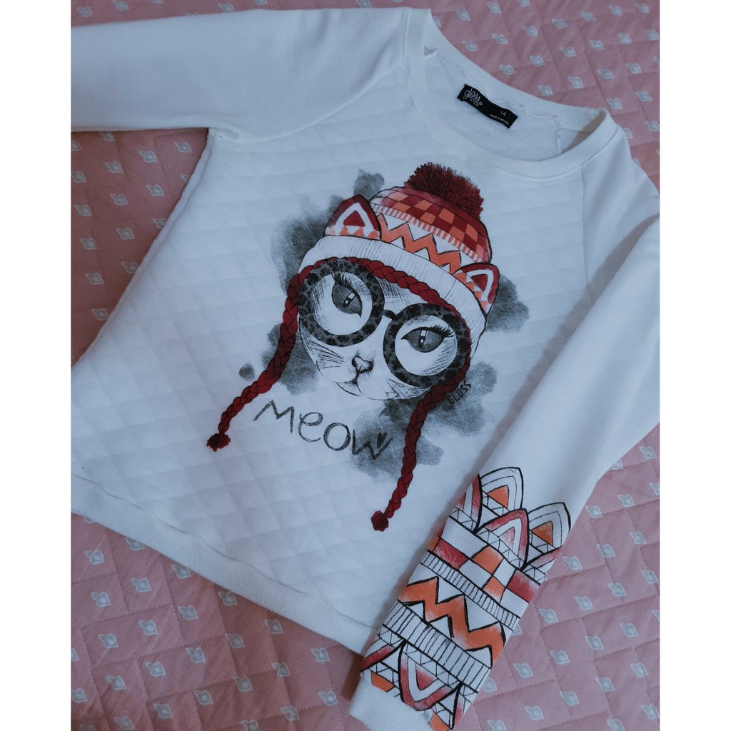 Moletom branco infanto-juvenil - TAMANHO 14 - DE MARCA -Bazar, brechó, desapegos, desapegando, garimpo, meninas, criança