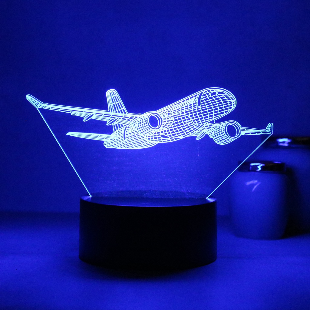 Luminária abajur de mesa , estilo 3D avião,piloto, aeromoça, comissário de bordo,7 cores diferentes