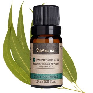 Oleo Essencial de Eucalipto (Eucalyptus Globulus) 100% Puro Natural Via Aroma Frasco 10ml Aromaterapia