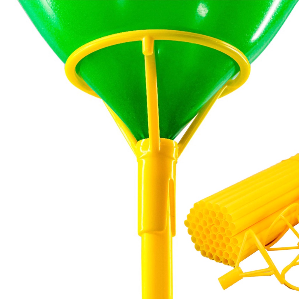 50 Suporte Para Balão Bexiga Vareta Haste 50cm - Amarelo