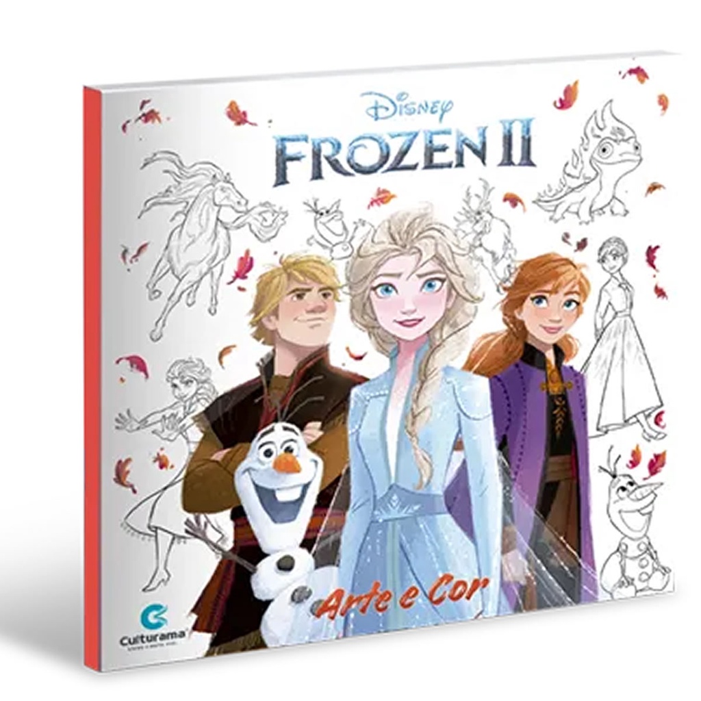 Livro Desenhos para colorir Frozen 2 Disney Arte e Cor Culturama Infantil Educativo Pintar