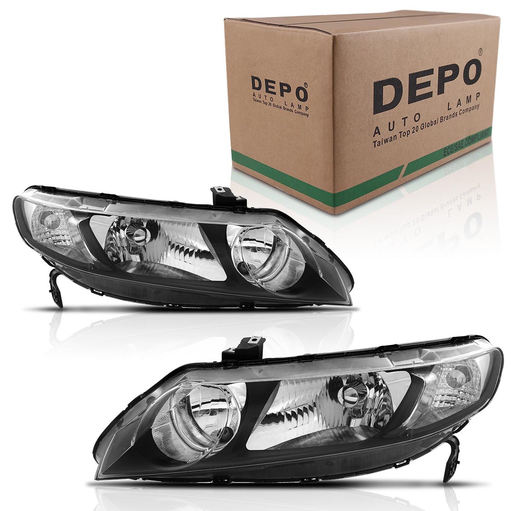 Farol Civic 2006 2007 2008 2009 2010 2011 Foco Duplo Cromado em Oferta na Shopee