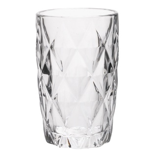 Copo Alto Vidro Grande Água Sodo Cálcico Cristal Diamond Transparente 350ml