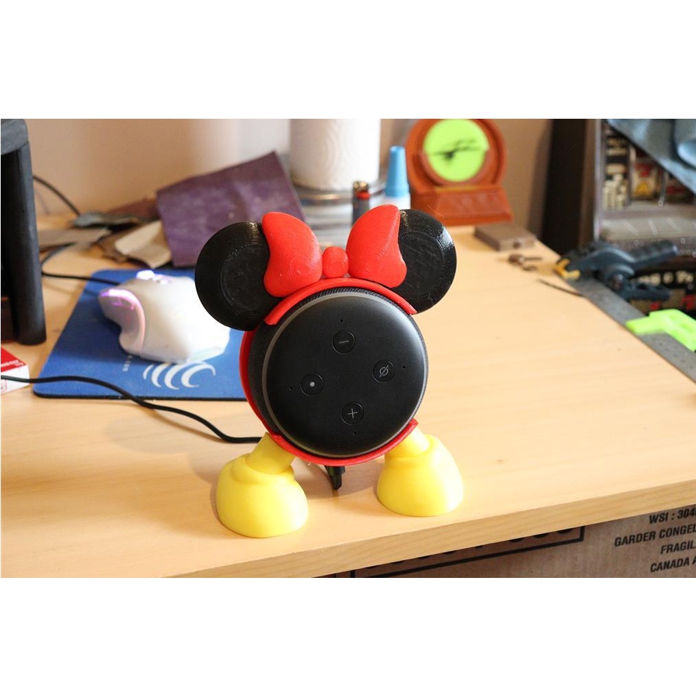 Suporte Apoio de Mesa Amazon Alexa Echo Dot 3 - Minnie ou Mickey Mouse