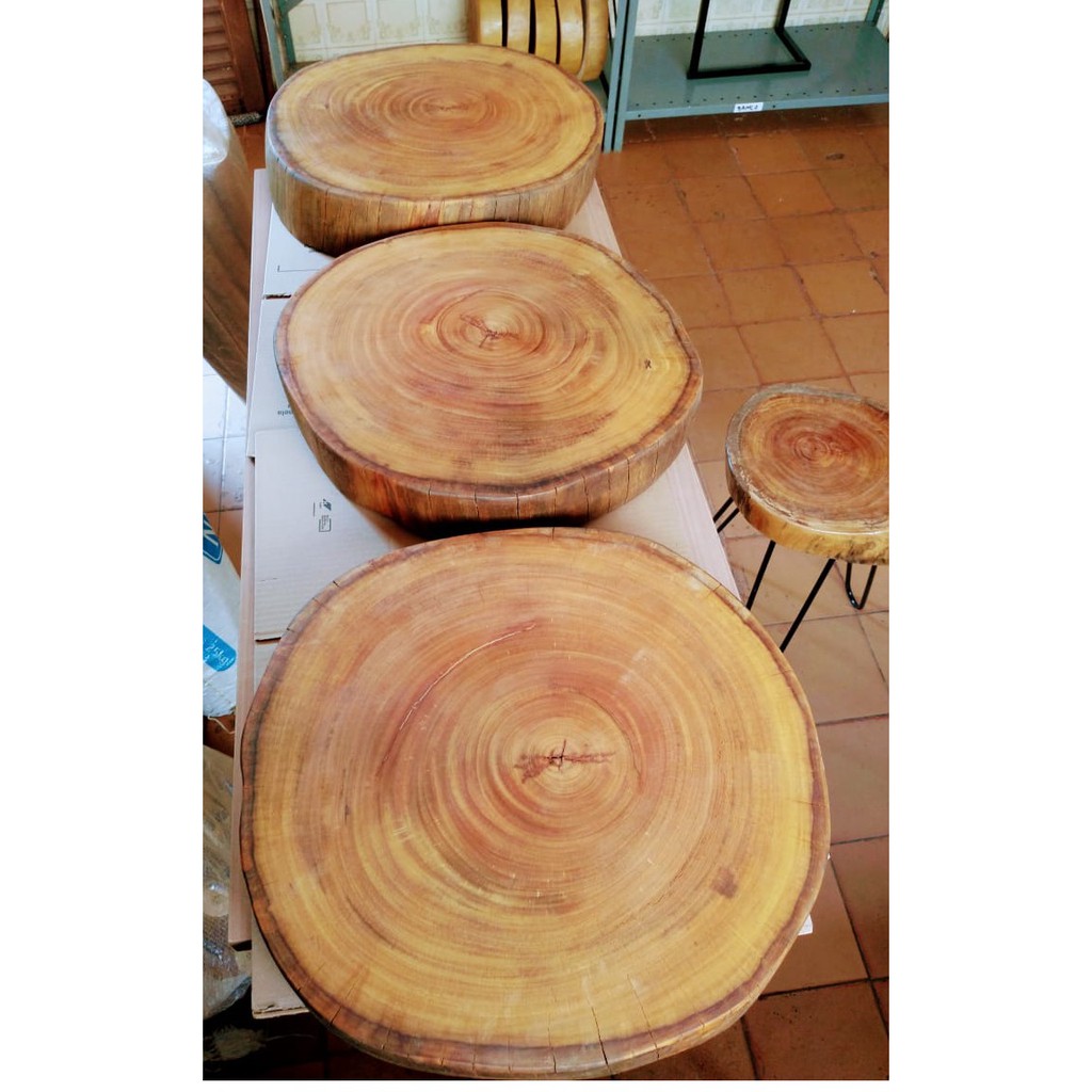 Bolacha Envernizada Redonda Tronco Tora Árvore Rústico Bandeja Tábua 38cm A 45cm