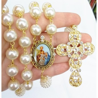 Terço De Noiva Banho Dourado Sagrada Família em Oferta na Shopee