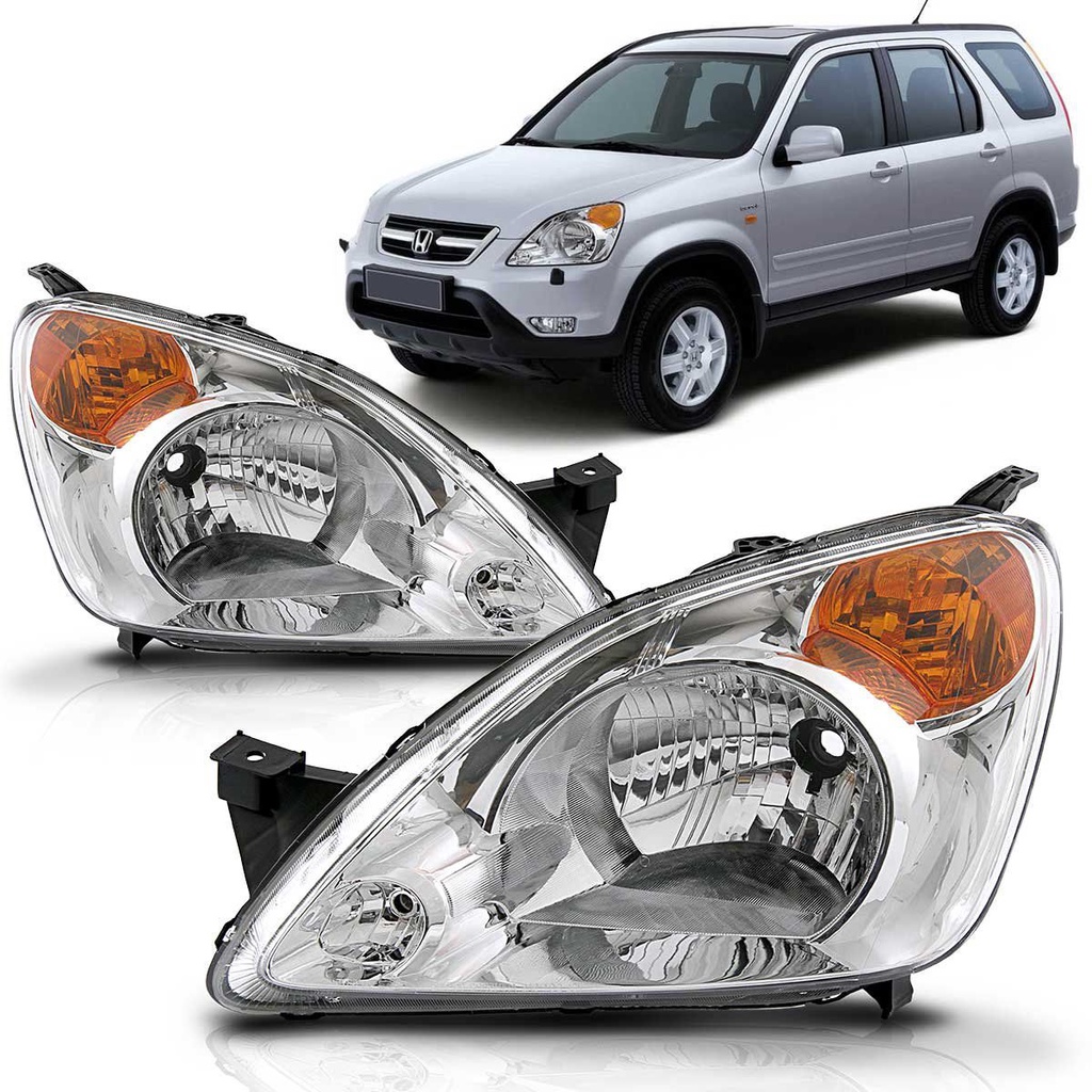 Farol Crv 2005 2006 Foco Simples Cromado Pisca Ambar em Oferta na Shopee