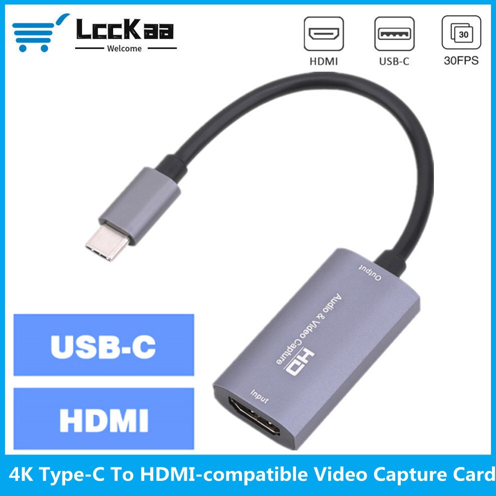 Placa De Captura De Vídeo LccKaa 4K Tipo C Para HDMI Compatível 1080P HD Gravação De Jogo PS4/5 Comutação Ao Vivo