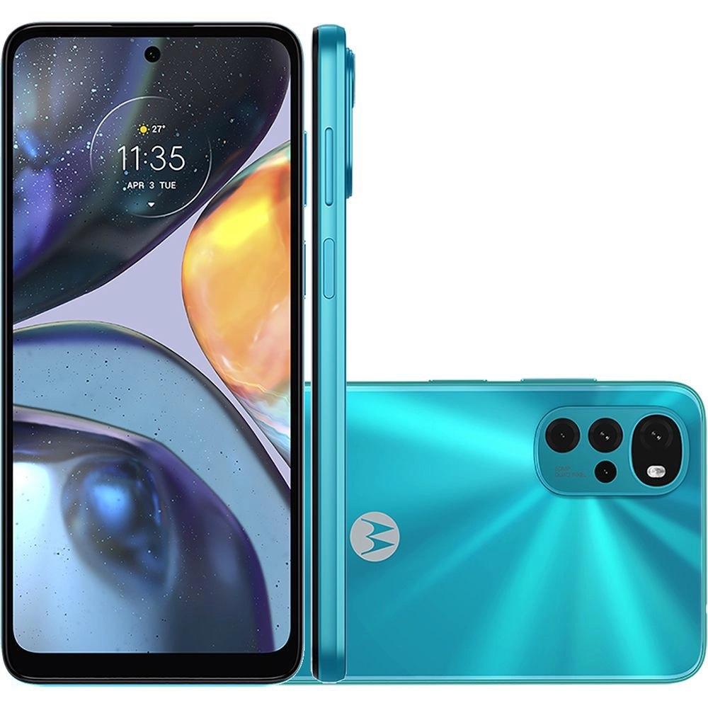 Smartphone Motorola Moto G22 128GB 4G 6.5'' Dual Chip 4GB RAM Câmera Quádrupla + Selfie 16MP - Azul