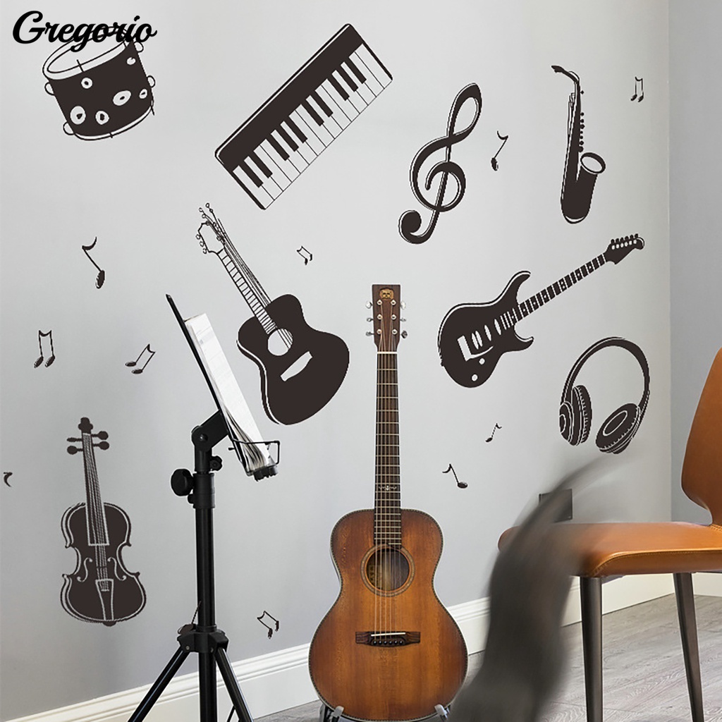 Adesivos De Parede Padrão De Instrumento Musical Autocolante Decoração De Janelas Em PVC Casa em Oferta na Shopee