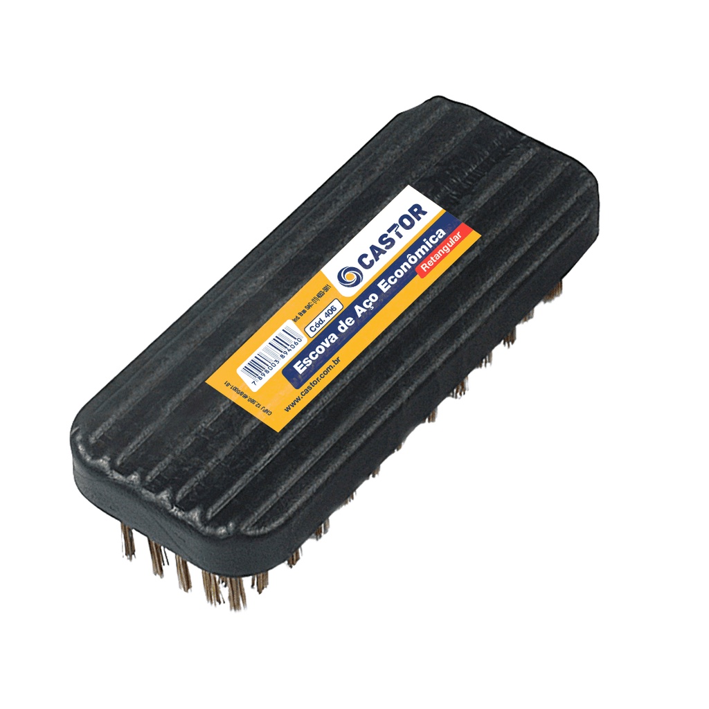 Escova de aço 5 fileiras base plástica - Castor em Oferta na Shopee