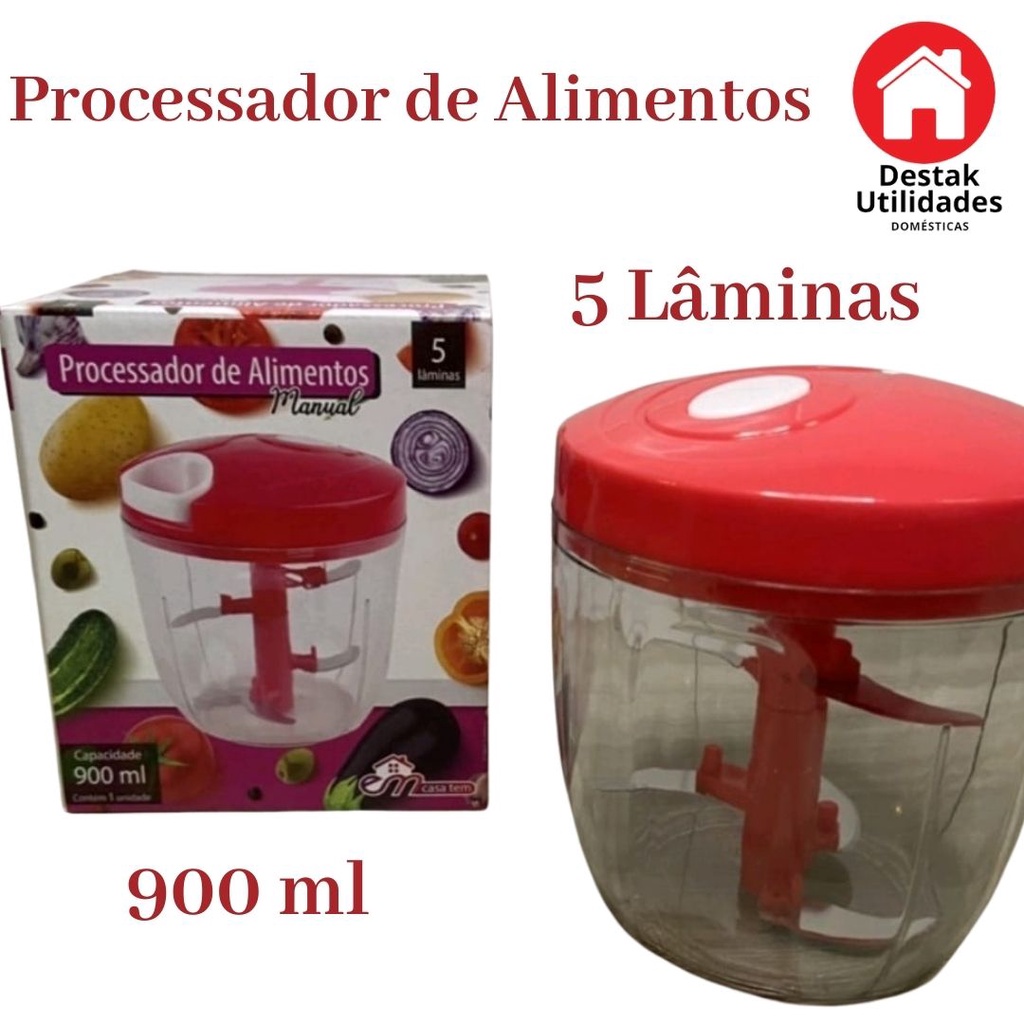 Processador Triturador de Alimentos 5 lâminas 900ml REF 13559 - Multiprocessador