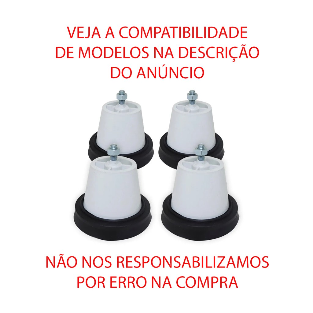Kit Pés Niveladores com Ventosa para Lava Louça Brastemp