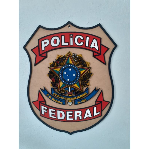 Quadro decorativo Polícia Federal em Mdf
