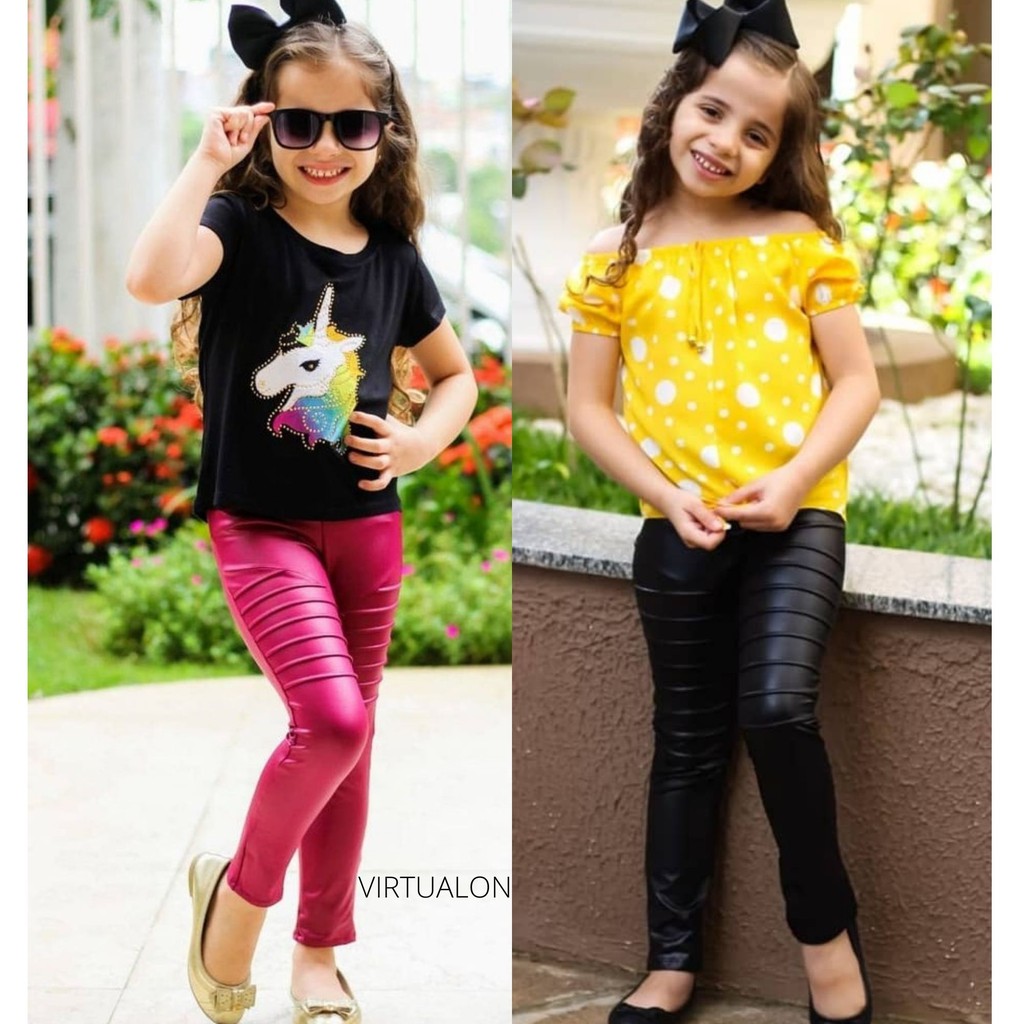 Calça Feminina 2 ao 10 Infantil Juvenil Menina Legging Montaria Cirre Blogueira.
