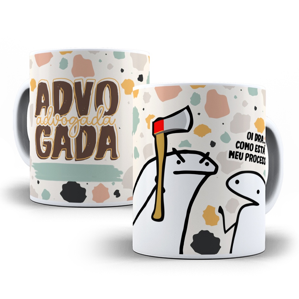 Caneca Personalizada de Porcelana - Flork Profissões Direito / Advogada e Advogado