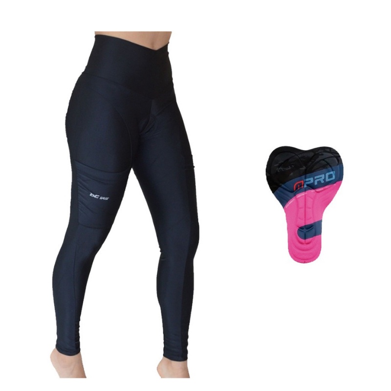 Calça Ciclismo FEMININA Forro de GEL BEFAST Com Cós Alto 2 Bolsos BIKE/MTB/SPEED/CICLISTA/BICICLETA