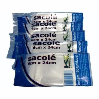 Saco Saquinho Para Sacolé Chup-chup Geladinho e Farofa 6x24cm 100 Unidades